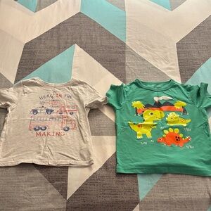 Kids Graphic T-Shirts Set - Gray and Green
